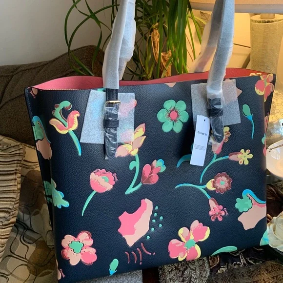 SOLD⛔️Authentic COACH Double faced floral leather tote - Picture 3 of 15